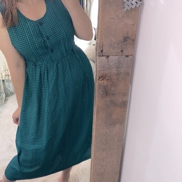 Vintage blue and green maxi dress size 14-16 - Picture 5 of 11